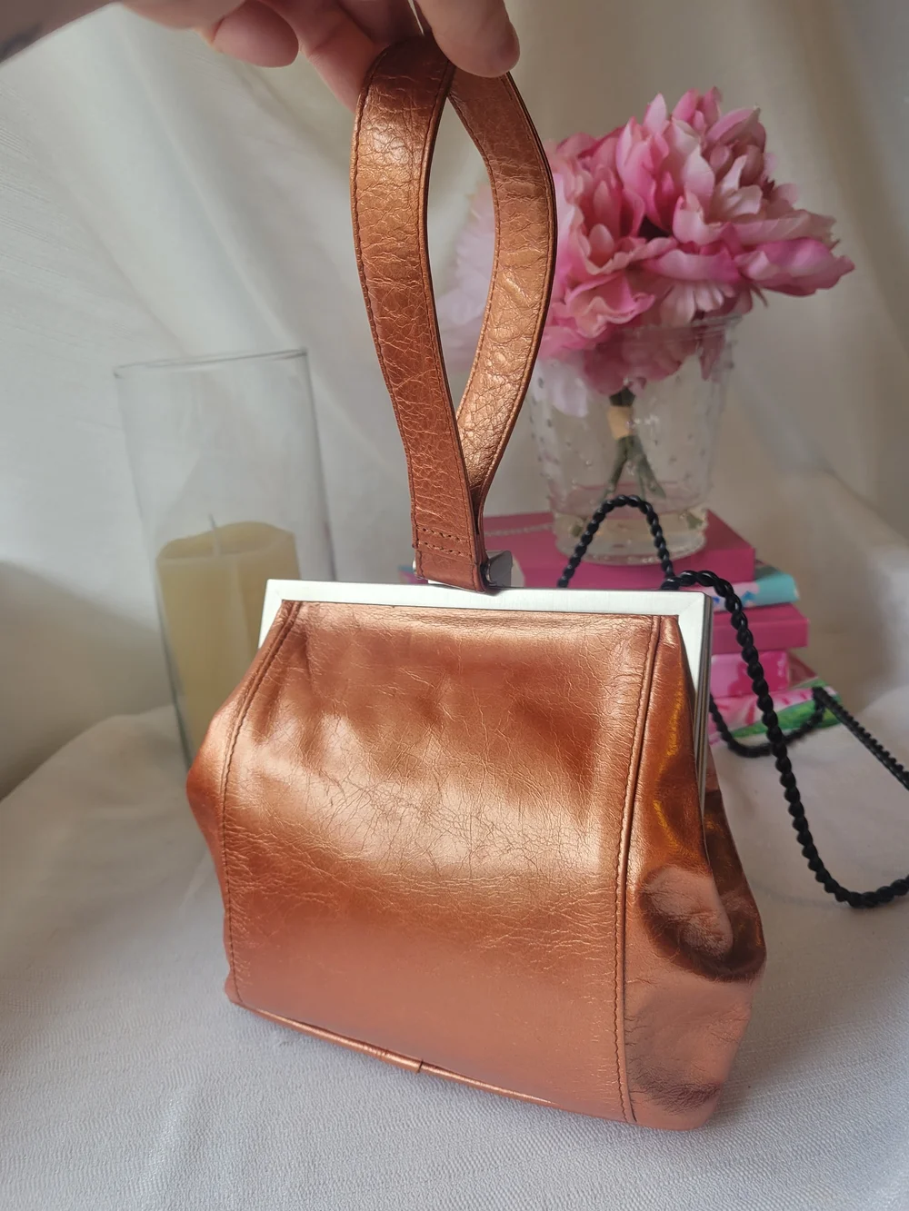 Hobo Metallic Rose Gold Frame Clutch - Picture 4 of 4